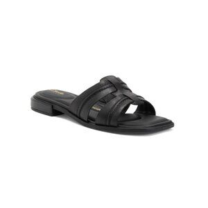 CLARKS Black Leather Ariany Mule Comfort Sandals